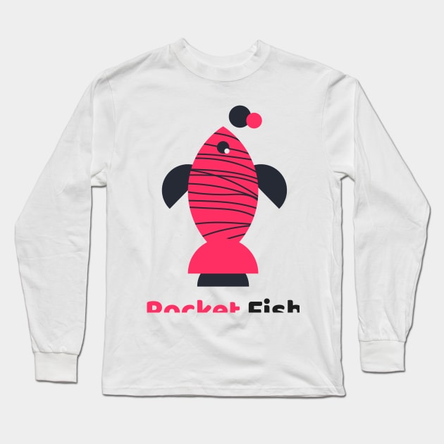 Rocket fish - funny design Long Sleeve T-Shirt by zaiynabhw